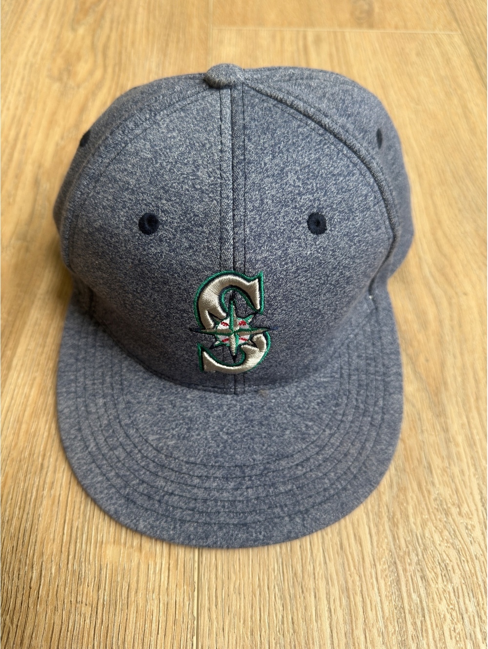 Seattle Mariners Aquafina Moose Snapback Hat MLB Melange Gray Novelty Brim Cap